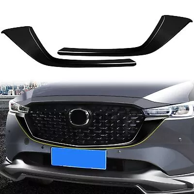 For Mazda CX-5 CX5 2022 2023 Glossy Black Front Grille Side Molding Cover Trim • $90.14