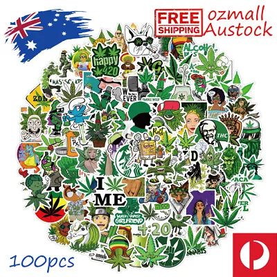 100pcs Funny Marijuana Cannabis Weed Stickers Bomb Decal Vinyl Book Laptop Book  • $8.99