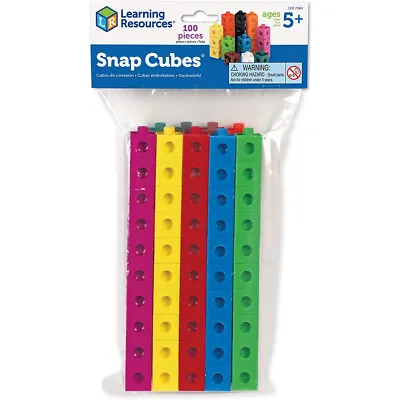 Learning Resources Snap Cubes Set Of 100 - Kid's Maths Counting Math Link Blocks • £13.67