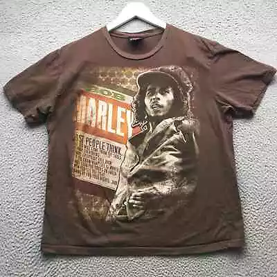 Vintage Bob Marley T-Shirt Men's Large L Short Sleeve Graphic Brown Orange Green • $19.99