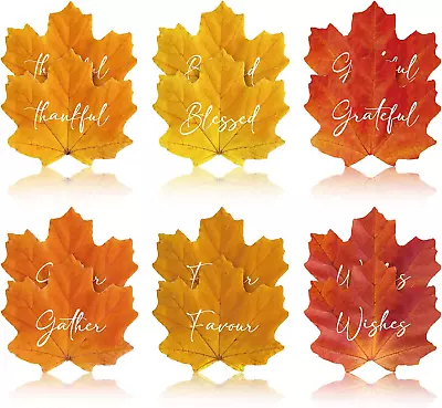 12 Pieces Fall Maple Leaf Placemats Thanksgiving Harvest Maple Leaf Shaped Plast • $38.99