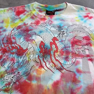 Vtg Miami Ink Dragon Tattoo Tie Dye Graphic XL Shirt Y2K Grunge TV Show Merch • $28.98