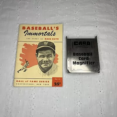 1953 Baseballs Immortals Story Of Babe Ruth & Baseball Card Grader Magnifier • $9.72