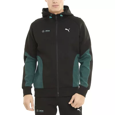 Puma Mapf1 Hooded Sweat Logo FullZip Jacket Mens Black Casual Athletic Outerwear • $54.99