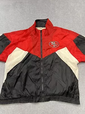 Vintage SF Track 80’s NFL 49ers Windbreaker Jacket Mens Large San Francisco Larg • $78.88