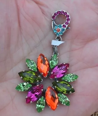 Mariana Flower Charm / Pendant Multi Color Swarovski Crystals  • $99.99