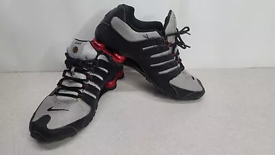 Nike Shox Mens Size 11 Leather Black Grey Red Gym Running Shoes 378341-010 • $59.99