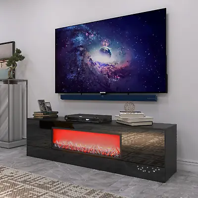 TV Stand With 38  Electric Fireplace Entertainment Center For TVs Up To 75  • $214.86