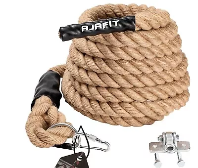 Hemp Gym Climbing Rope Indoor Outdoor Workouts Fitness Exercise 15 Ft Heavy Duty • $32.99