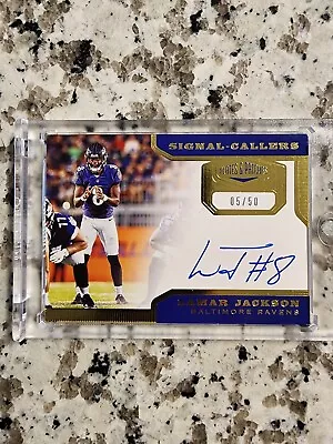 2019 Lamar Jackson Plates And Patches Signal Callers Auto /50!  MVP • $279.99