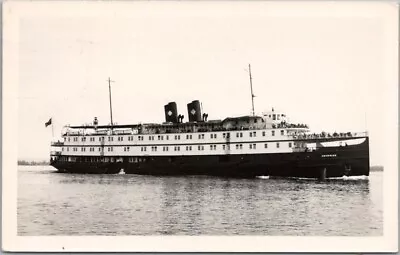 Vintage RPPC Real Photo Postcard Steamship  GEORGIAN  / 1952 MANITOWOC WI Cancel • $6