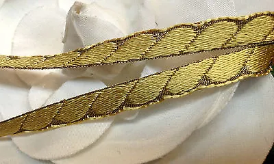 Vintage Silk Jacquard 1900s Ribbon Scallop Trim 1yd Made In France • $10.59