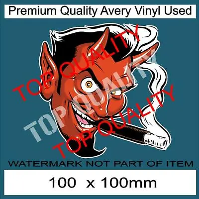 HOT ROD DEVIL Decal Sticker Mancave Rat Rod Hot Rod Vintage Garage Stickers • $5.50