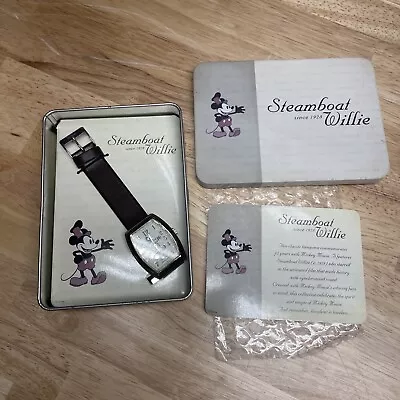 NEW Disney Mickey Mouse Steamboat Willie Quartz Watch In Collectible Tin 2004 • $20