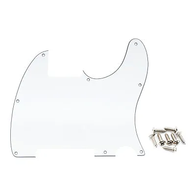Musiclily 3Ply White 8 Hole Blank Pickguard For Fender Telecaster Esquire Guitar • $24.03
