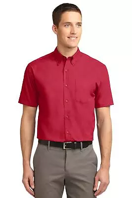 Port Authority TLS508 Mens Big & Tall Short Sleeve Button Down Dress Shirt • $28.35