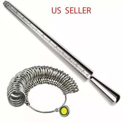 Metal Ring Sizer Gauge Mandrel Finger Sizing Measure Stick Standard Tool Sliver • $5.49