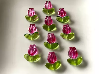 New  10 X Beautiful Czech Glass Flowers Very Pretty • £3.25