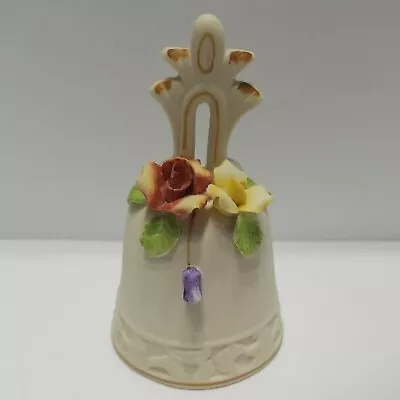 Antique Ivory Bisque Porcelain Mission Bell Flowers Beautiful Collectible Gift • $18.95