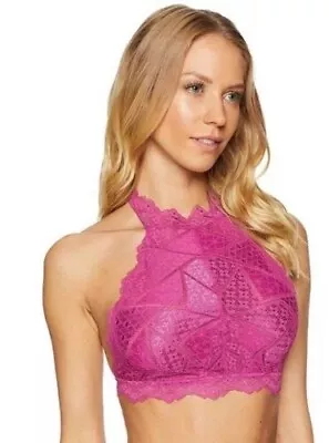 New Free People Moonstruck High Neck Halter Bralette Top Size S Pink • £16