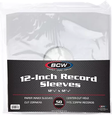 1 Case Of 500 BCW 12 Inch Record Paper Inner Sleeve  Cut Corners With Hole White • $114.88