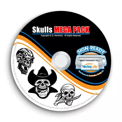 Skulls Clipart-vector Clip Art-vinyl Cutter Plotter Images & T-shirt Graphics Cd • $44.95