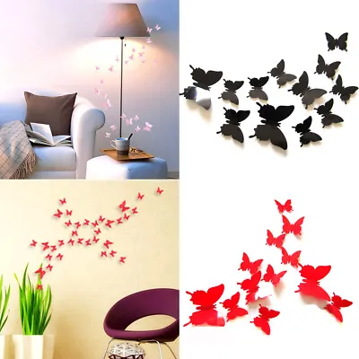 12pcs 3D Butterfly Wall Stickers Art Decals Home All Room Decorations Decor Ki * • $3.48