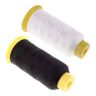 2 Roll Black White Strong Bonded Nylon Leather Sewing Thread For Canvas Tent • £10.99