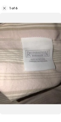 $35 • Buy Restoration Hardware Stripe Linen Shower Curtain