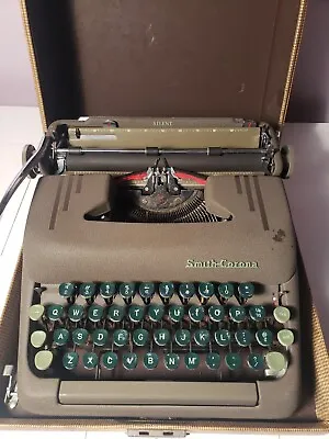 Vintage Smith Corona Sterling Portable Manual Typewriter W/Case • $90