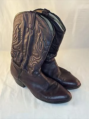 Vintage Great Western Boot Co. Women's Burgundy Leather Boots Size 10.5 M • $39.99