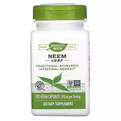 Nature's Way Neem Leaf 475mg 100 Vegan Capsules - Ayurvedic Intestinal Remedy • £20.78