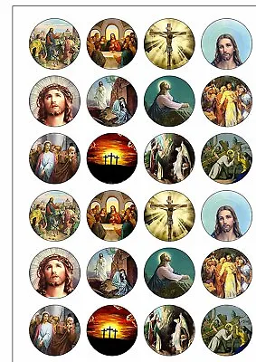 £2.19 • Buy 24 Precut Religious Christian Easter Edible Wafer Paper Cupcake Cake Toppers