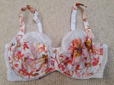 M&S Autograph Ladies Pink White Lace Floral Underwired Bra 34E  • £3.99