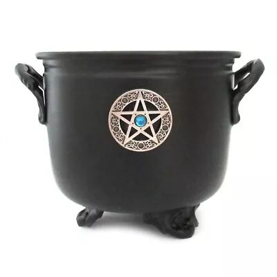 Metal Cauldron W/ Pentacle (4.5 Inches) NEW Black Pentagram Incense Burner • $19.99