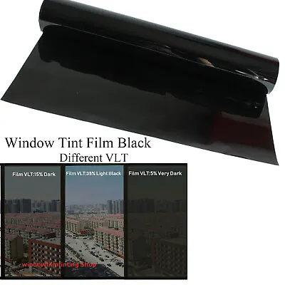 $23.99 • Buy Black VLT 5% 15% 35% Window Tint Film Removable Plastic Glass Cover UV Blocker
