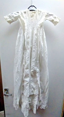 £30 • Buy Baby Child Christening Gown Dress White Broderie Lace Cotton Victorian Edwardian
