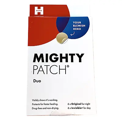 $13.99 • Buy Hero Cosmetics Mighty Patch Duo Acne Blemish Treatment 12 Count (6 Day, 6 Night)