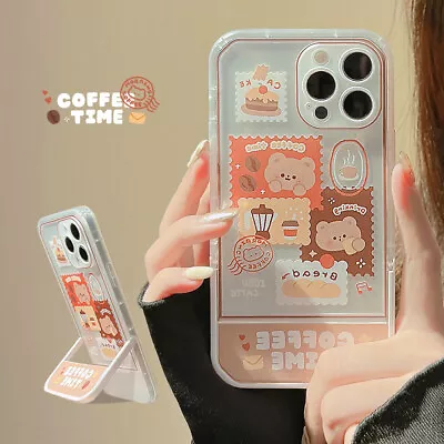 $12.97 • Buy Phone Stand Holder Cute Cartoon Bear Case For IPhone 14 Plus 11 12 13 Pro Max 