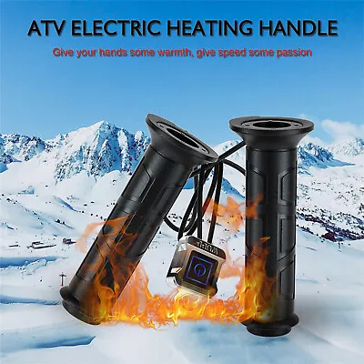 ATV Motorcycle Electric Heated Handlebar Grips Hand Heater Warm Adjustable TemzU • $28.49