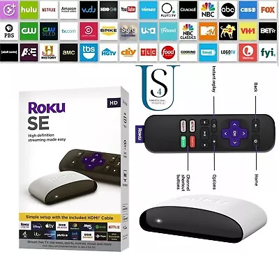 Roku SE HD Streaming TV Player High Speed HDMI SE Netflix Disney Remote Control • £26.99