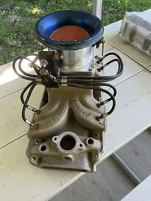$750 • Buy Vintage Rons Flying Toilet & Edelbrock Victor 2-R 454  Intake Manifold Chevy BB