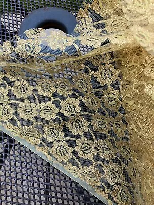 Gold Metallic Lace Fabric • £2.50