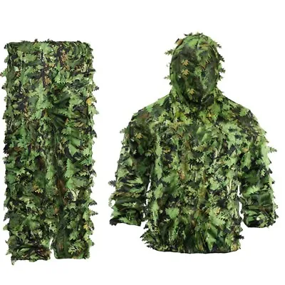  Flower Leaves Camouflage Suit Hunting Suit Woodland Camouflage Universa • £29.96