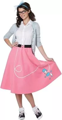 50's Poodle Skirt Pink Sock Hop Fancy Dress Up Halloween Adult Costume Accessory • $22.85