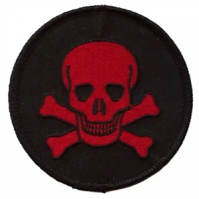 Motorcycle Biker Vest Jacket Patch - Skull 3  Patch Red On Blk • $9.92