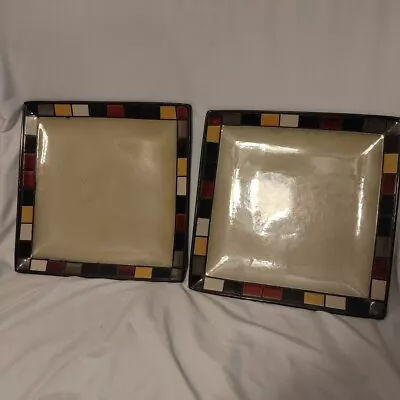 Home Trends  Square Mosaic Tile Dinner Serving Plates 11  X 11 Inch. Set Of 2  • $12.99