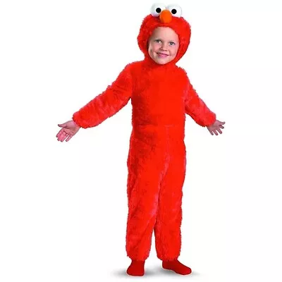 Sesame Street Elmo Size S 2T Toddler Kids Costume Outfit Plush Faux Disguise • $30.52