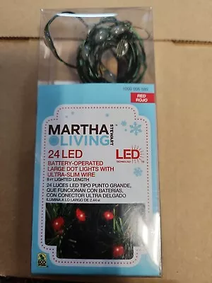 Martha Stewart Living 24 Battery Operated Large LED Dot Lights Red 8 Feet • $15