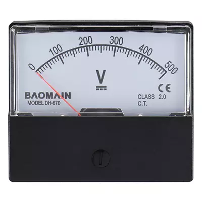 Voltmeter DH-670 DC 0-500V Rectangular Class 2.5 Analog Panel Volt Voltage Meter • $14.99